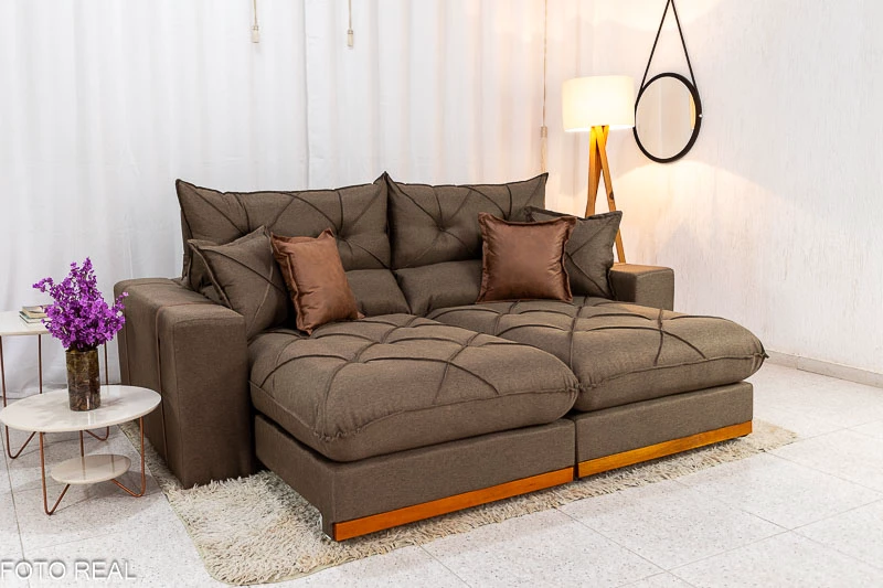 Sofá Retrátil Reclinável Gran Bello 2.30m Linho - Imagem 3