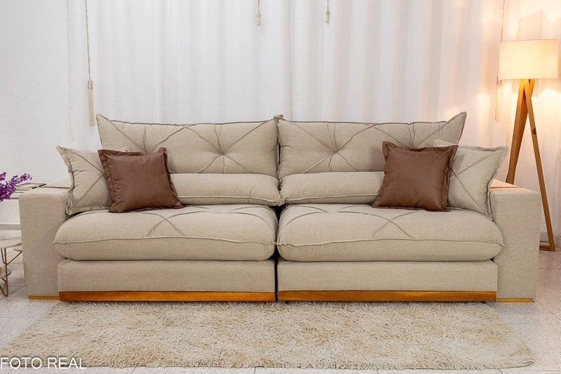 Sofá Retrátil Reclinável Gran Bello 2.90m Linho - Imagem 5