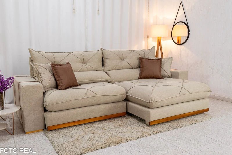 Sofá Retrátil Reclinável Gran Bello 2.90m Linho - Imagem 2