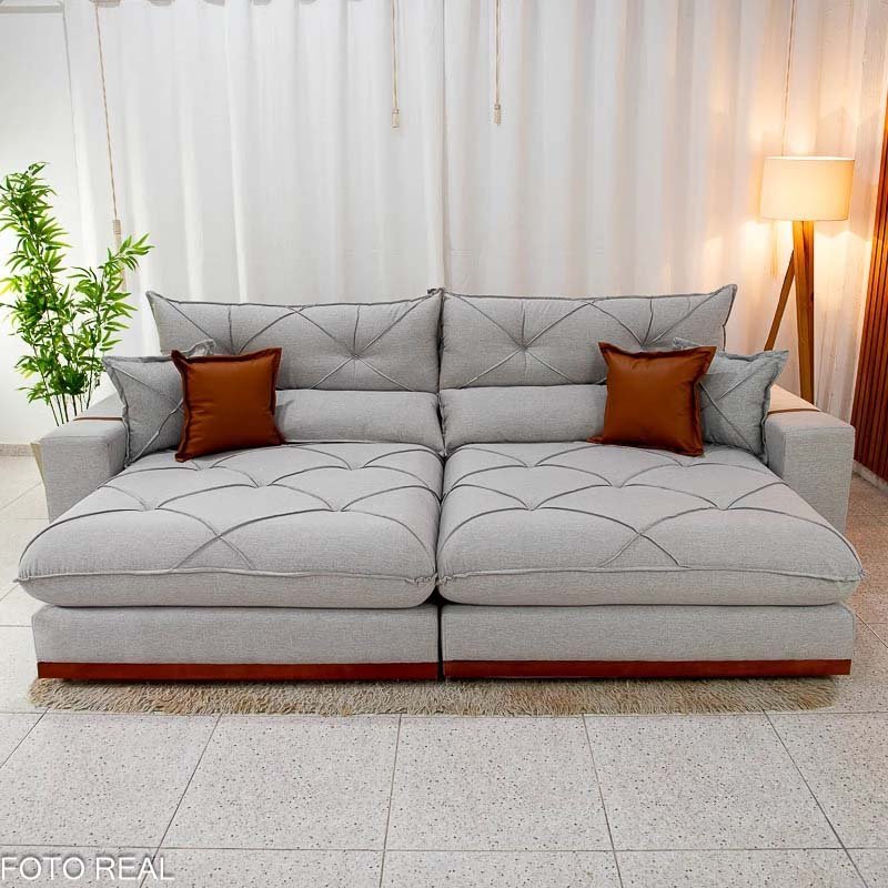 Sofá Retrátil Reclinável Gran Bello 2.90m Linho - Imagem 4