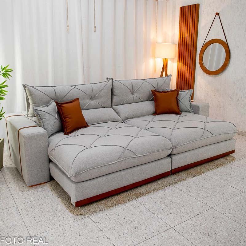 Sofá Retrátil Reclinável Gran Bello 2.90m Linho