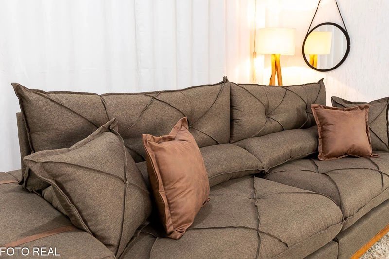 Sofá Retrátil Reclinável Gran Bello 2.90m Linho - Imagem 6