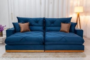 Sofá Retrátil Reclinável Gran Bello 2.90m Veludo - Imagem 6