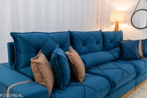 Sofá Retrátil Reclinável Gran Bello 3.20m Veludo - Imagem 9