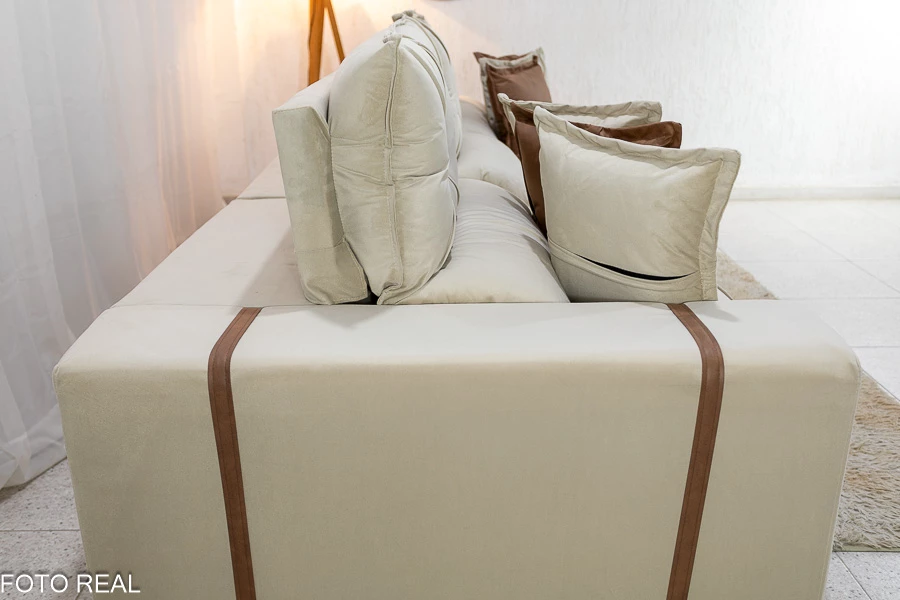 Sofá Retrátil Reclinável Gran Bello 3.20m Veludo - Imagem 10