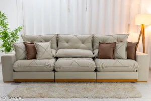 Sofá Retrátil Reclinável Gran Bello 3.20m Veludo - Imagem 8