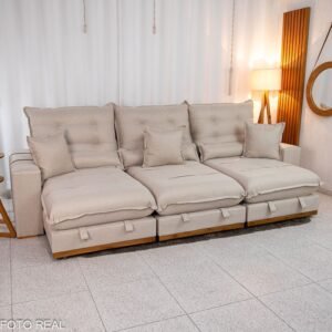 Sofá Retrátil Reclinável Mônaco 3.20m Linho