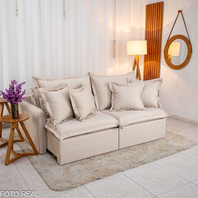 Sofá Retrátil Reclinável Lima 2.00m Linho - Sem Caixa