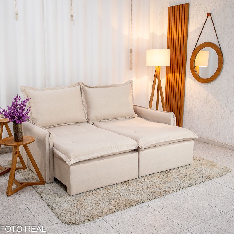 Sofá Retrátil Reclinável Lima 2.00m Linho - Sem Caixa - Imagem 3