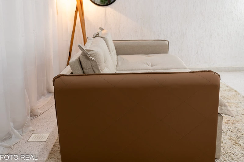 Sofá Retrátil Reclinável Lima 2.00m Linho Sem Caixa – Braços Korino - Imagem 8