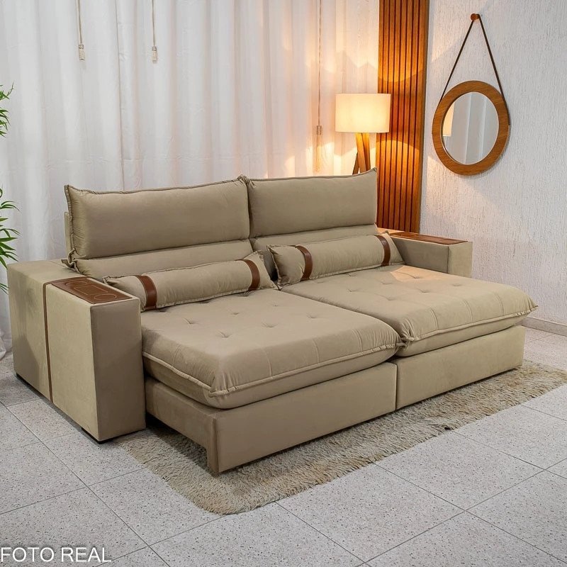 Sofá Retrátil Reclinável Ravello 2.50m Veludo