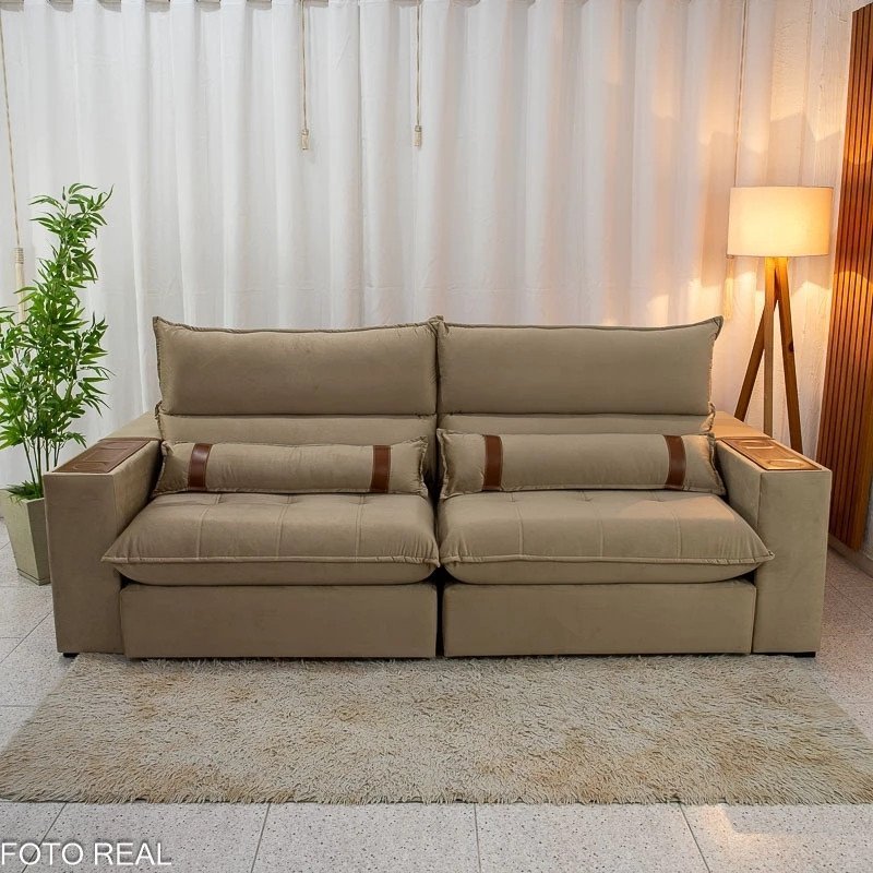 Sofá Retrátil Reclinável Ravello 2.50m Veludo - Imagem 5