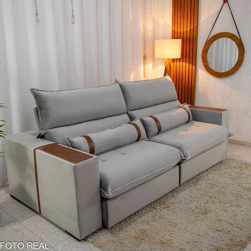 Sofá Retrátil Reclinável Ravello 2.50m Veludo - Imagem 4