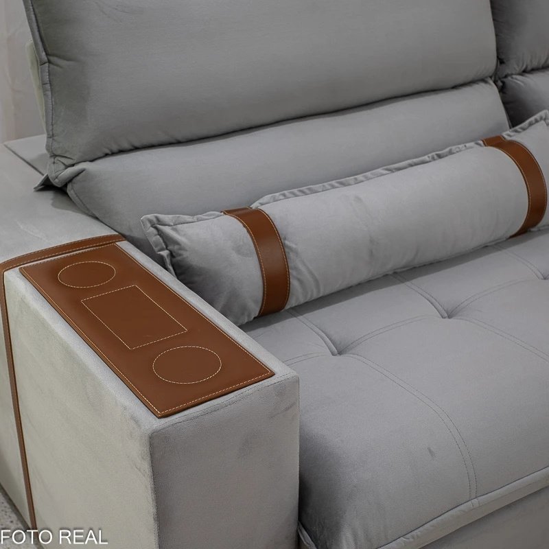 Sofá Retrátil Reclinável Ravello 2.50m Veludo - Imagem 6