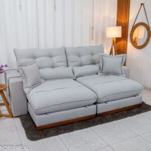 Sofá Retrátil Reclinável Toronto 2.50m Linho