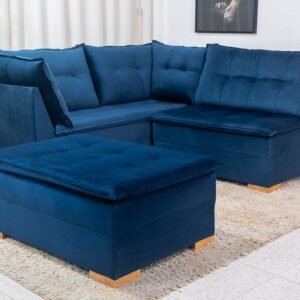 Sofá de Canto Vênus 3 em 1 Veludo