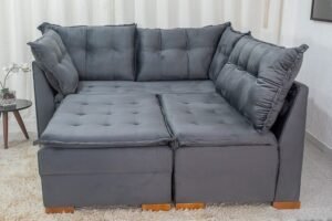 Sofá de Canto Vênus 3 em 1 Veludo - Imagem 3