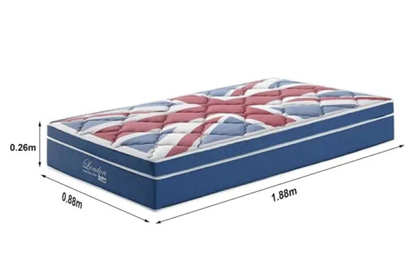 Colchão Solteiro London D26 188x88x26 Molas Superlastic - Imagem 2