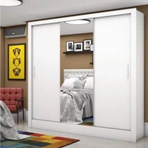 Guarda-Roupa Dubai Larg. 1.79m 3 Portas 3 Gavetas C/ 1 Espelho