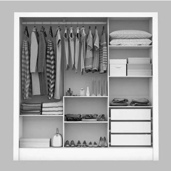 Guarda-Roupa Dubai Larg. 1.79m 3 Portas 3 Gavetas C/ 1 Espelho - Imagem 3