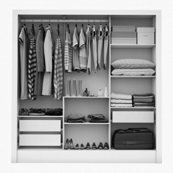 Guarda-Roupa Dubai Larg. 1.79m 3 Portas 3 Gavetas C/ 1 Espelho - Imagem 4