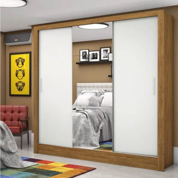 Guarda-Roupa Dubai Larg. 1.79m 3 Portas 3 Gavetas C/ 1 Espelho - Imagem 2