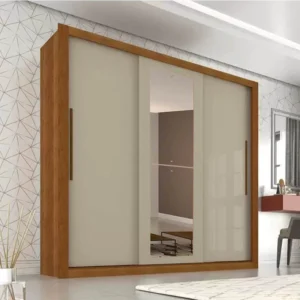 Guarda-Roupa New Panamá Larg. 1.85m 3 Portas 4 Gavetas C/ 1 Espelho