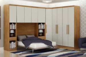 Modulado 1 Roupeiro Moderni 4 Pts + 2 Criado Rizon + 1 Canto Oblíquo Rizon + 1 Aéreo 3 portas Rizon