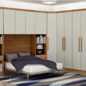 Modulado 1 Roupeiro Moderni 4 Pts + 2 Criado Rizon + 1 Canto Oblíquo Rizon + 1 Aéreo 3 portas Rizon