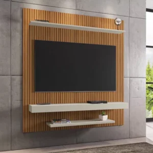 Painel Leme Larg. 1.50m Impressão Ripada 3D Para TV até 60"