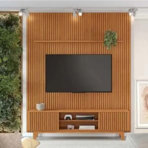 Rack Triunfo Larg. 2.00m + Painel Riso Larg. 2.07m Ripado Para TV até 75"