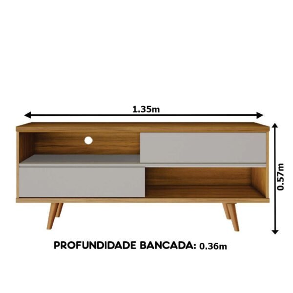 Rack Bancada NT 1180 Larg.1.35m Para TV até 50" - Imagem 7