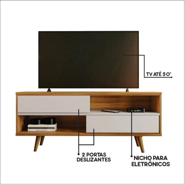 Rack Bancada NT 1180 Larg.1.35m Para TV até 50" - Imagem 3