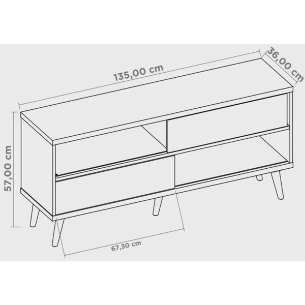 Rack Bancada NT 1180 Larg.1.35m Para TV até 50" - Imagem 9