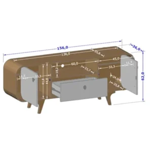 Alternative view of Rack Bancada Noronha Larg. 1.56m Para TV até 55"