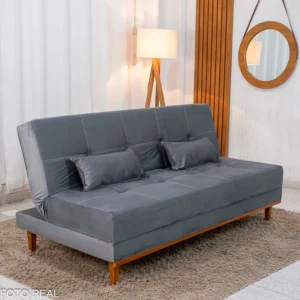 Sofá Cama Madrid Larg. 1.80m Veludo - Imagem 3