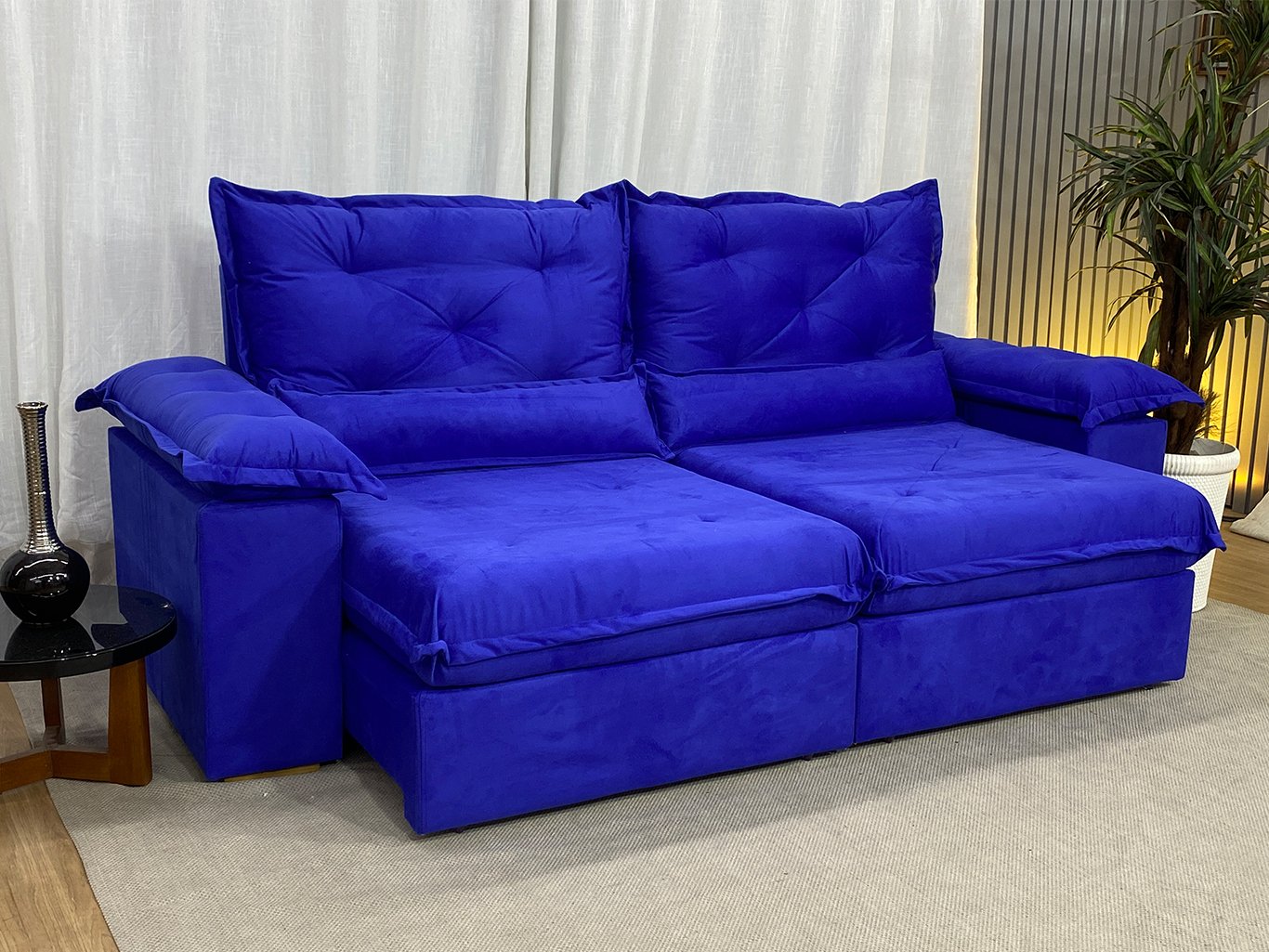 Sofá Retrátil Reclinável Zuqui Plus 2.50m Veludo - Imagem 11