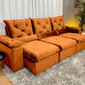 Sofá Retrátil Reclinável Zuqui Plus 2.70m Veludo