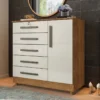 Cômoda Vitória Larg. 0.99m Cedro-Areia 5 Gavetas e 1 Porta (1)