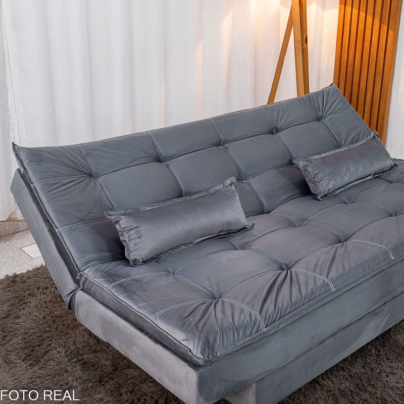 Sofá Cama Premium Larg. 1.80m Veludo - Imagem 8