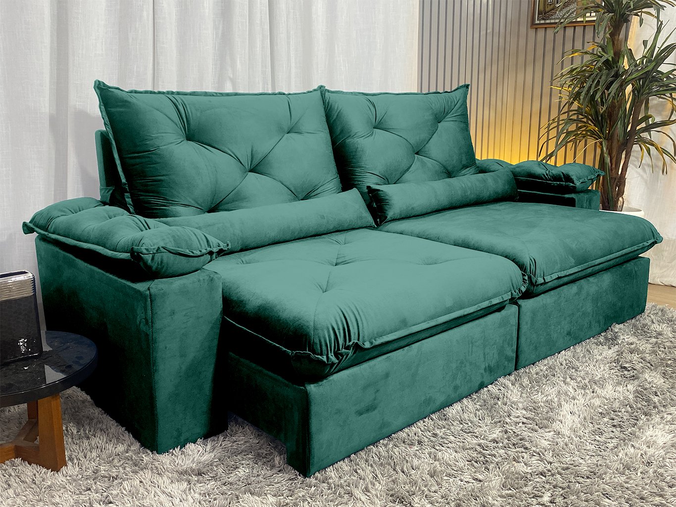 Sofá Retrátil Reclinável Zuqui Plus 2.50m Veludo - Imagem 8