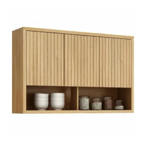 Armário Aéreo Cozinha Torino Ripado Larg. 1.20m 3 Portas