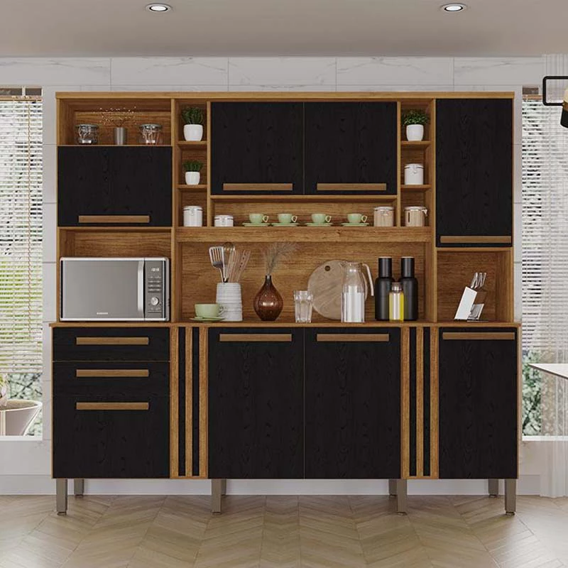 Armário de Cozinha Acácia larg. 2.18m 8 Portas 2 Gavetas - Imagem 3