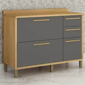 Balcão Cozinha Torino Larg. 1.20m 3 Portas 2 Gavetas