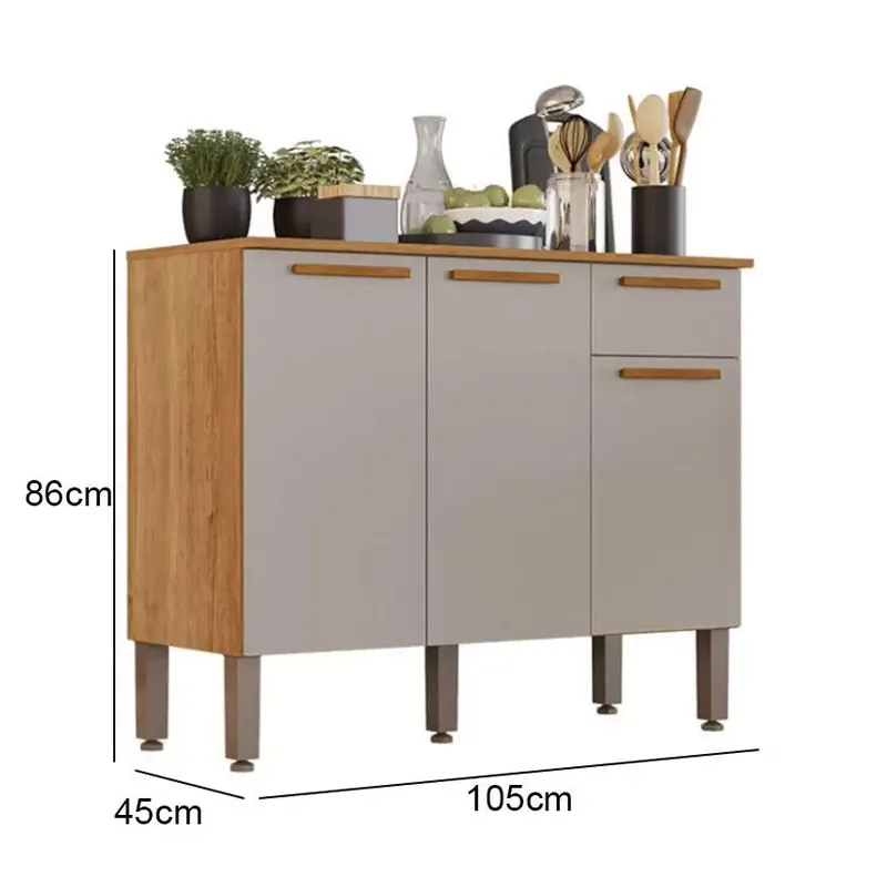 Balcão Cozinha Madri Larg. 1.05m 3 Portas 1 Gaveta - Imagem 5