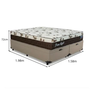 Alternative view of Box Baú Queen Eli Korino Bege + Colchão Queen Prime Light Marrom - Molas Ensacadas