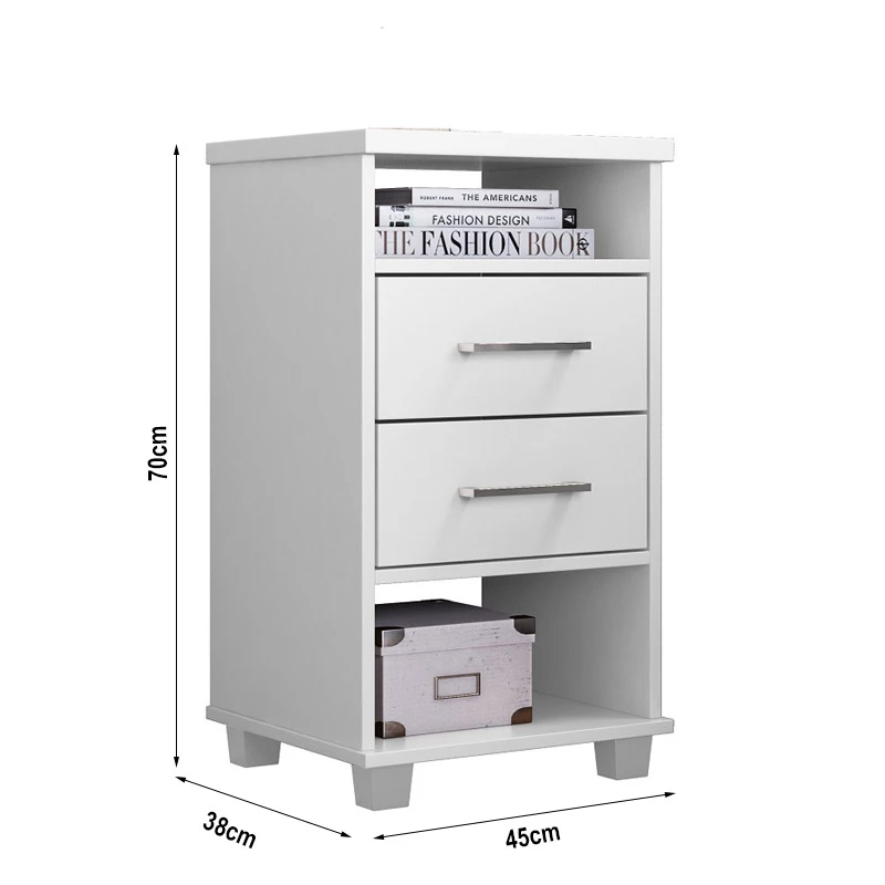 Mesa de Cabeceira Valente Larg. 0.45m 2 Gavetas - Imagem 4