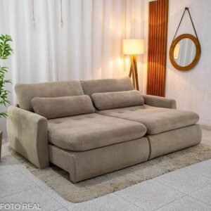 Sofá Retrátil Amaranto Premium 2.30m - Sem Caixa