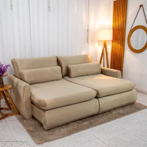 Sofá Retrátil Amaranto Premium 2.30m Veludo - Sem Caixa