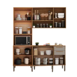 Alternative view of Torre Quente Flórida + Balcão Flórida 1.20m + Armário Aéreo Flórida Ripado 1.20m